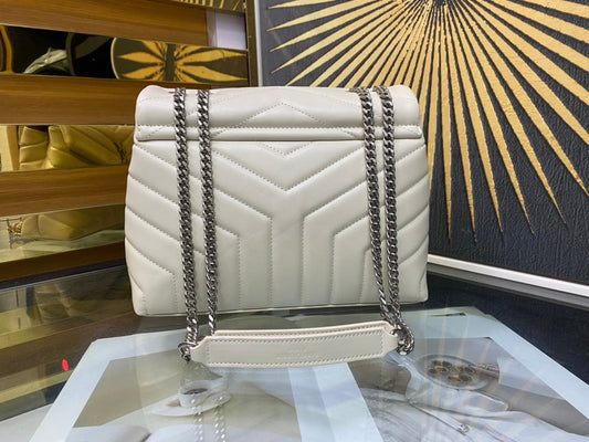 Pronta Entrega – Bolsa Modelo Saint Laurent Tranvesal Lou Branca