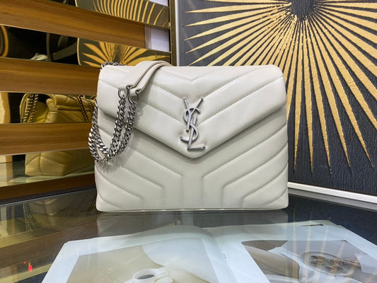 Pronta Entrega – Bolsa Modelo Saint Laurent Tranvesal Lou Branca