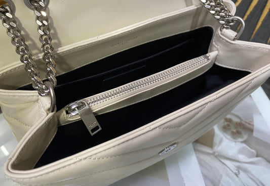 Pronta Entrega – Bolsa Modelo Saint Laurent Tranvesal Lou Branca
