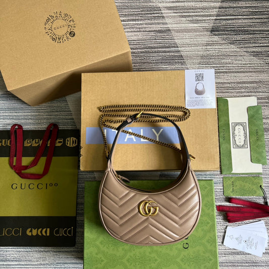Pronta Entrega – Bolsa Gucci Mini GG Marmont Meia Lua