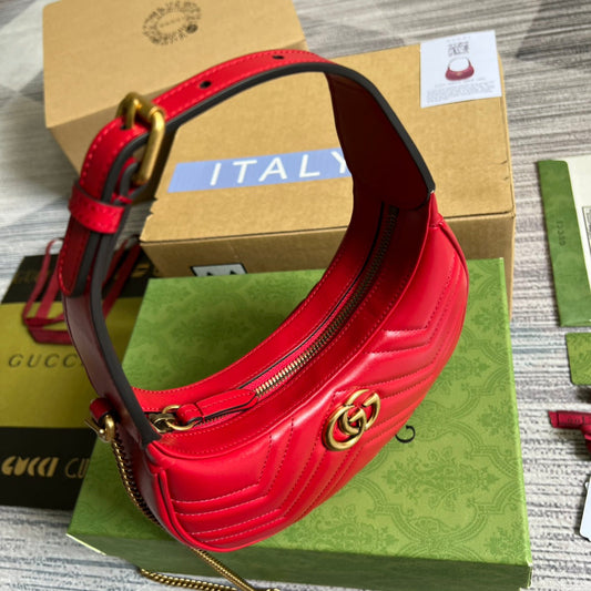 Pronta Entrega – Bolsa Gucci Mini GG Marmont Meia Lua
