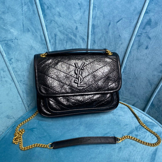 Pronta Entrega – Bolsa Modelo Yves Saint Laurent de Ombro Niki com Corrente