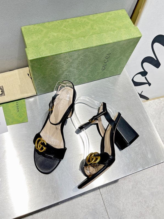 Pronta Entrega – Sandália Modelo Gucci de Couro com Logo