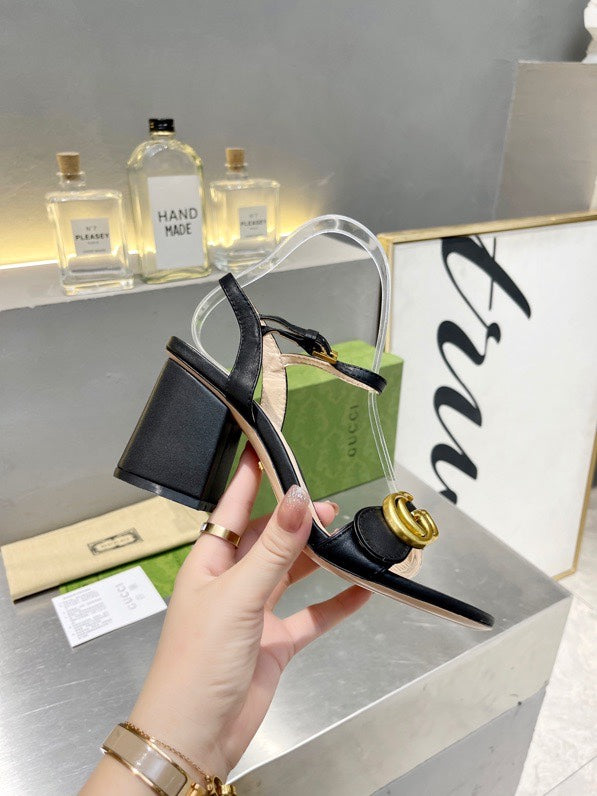 Pronta Entrega – Sandália Modelo Gucci de Couro com Logo