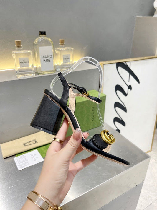 Pronta Entrega – Sandália Modelo Gucci de Couro com Logo