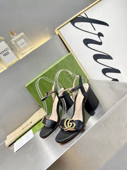 Pronta Entrega – Sandália Modelo Gucci de Couro com Logo