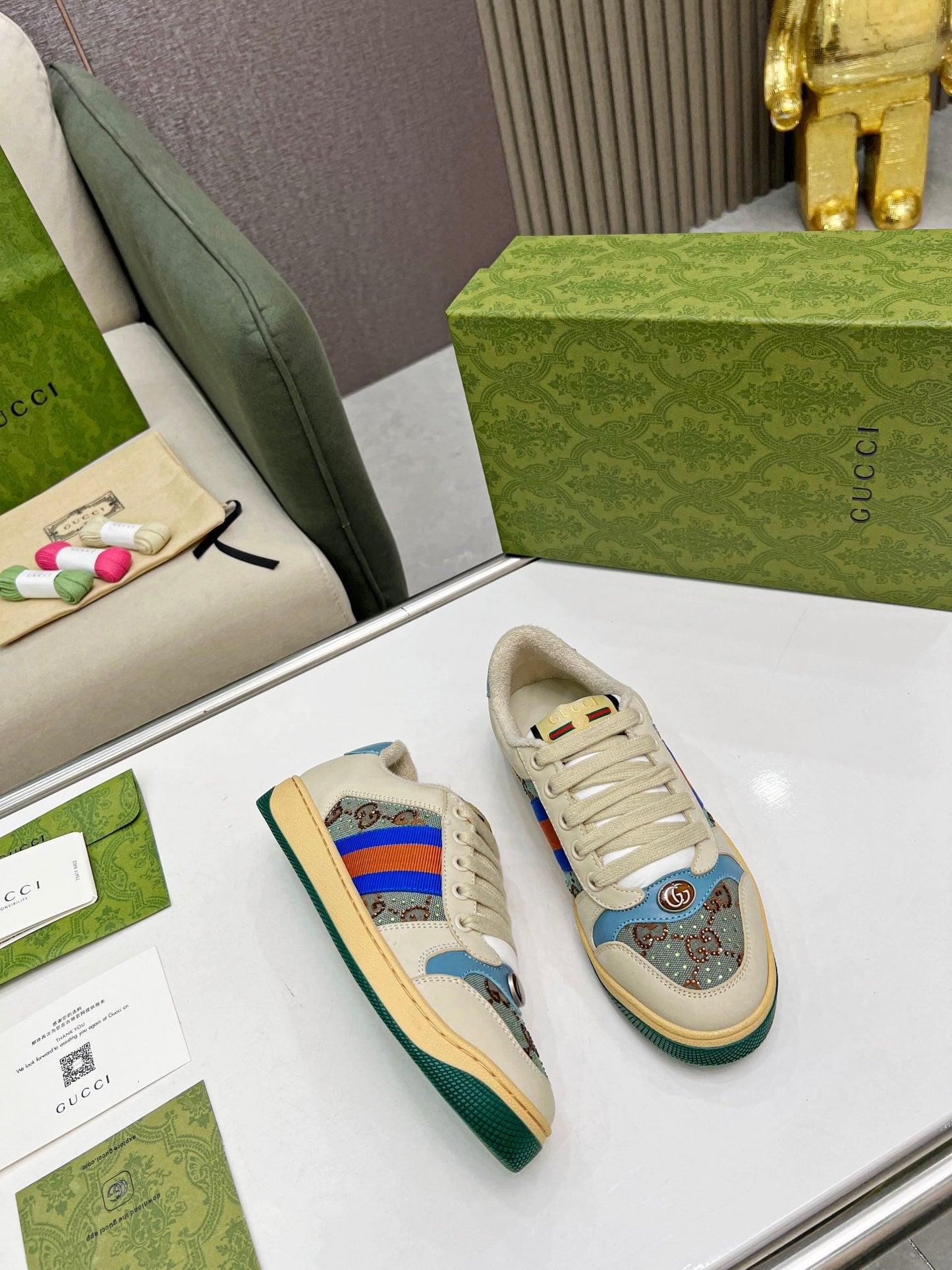 Pronta Entrega – Tênis Modelo Gucci GG Screener Azul