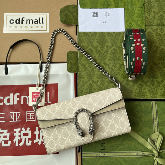 Pronta Entrega – Bolsa Guci Dionysus de Ombro Pequena Estampada