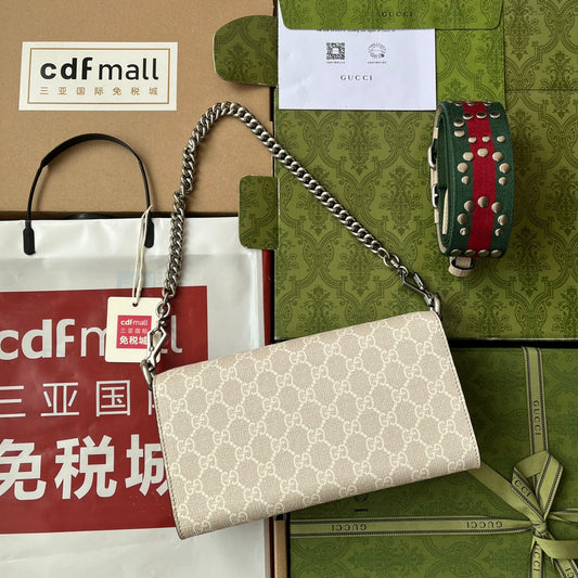 Pronta Entrega – Bolsa Guci Dionysus de Ombro Pequena Estampada