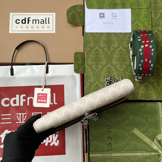 Pronta Entrega – Bolsa Guci Dionysus de Ombro Pequena Estampada