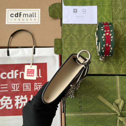 Pronta Entrega – Bolsa Guci Dionysus de Ombro Pequena Estampada