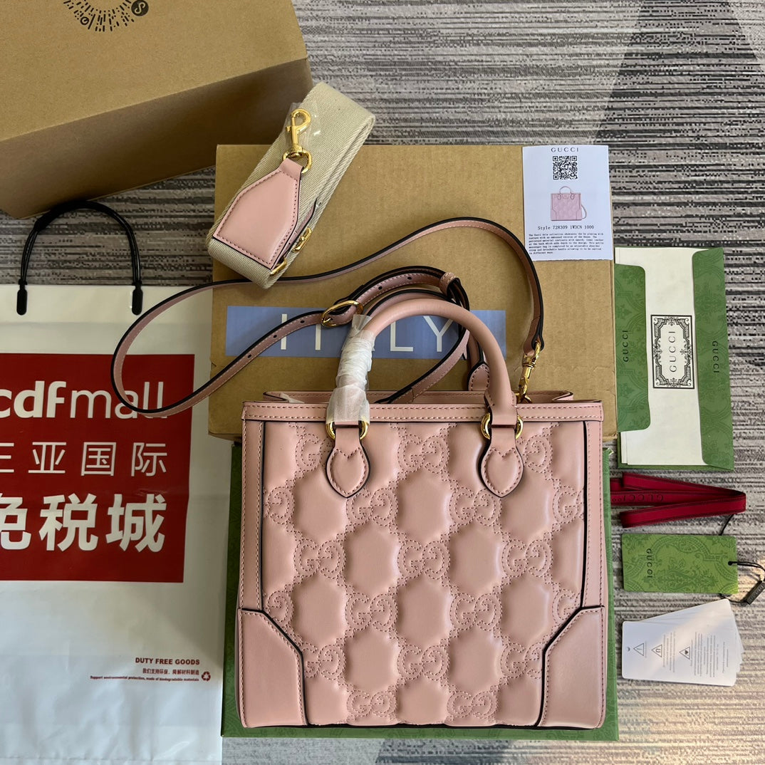 Pronta Entrega – Bolsa Gucci GG matelassê Mini com Alça Superior