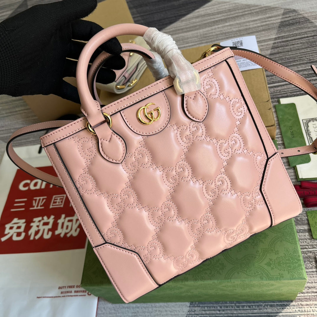 Pronta Entrega – Bolsa Gucci GG matelassê Mini com Alça Superior