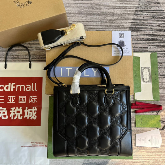 Pronta Entrega – Bolsa Gucci GG matelassê Mini com Alça Superior