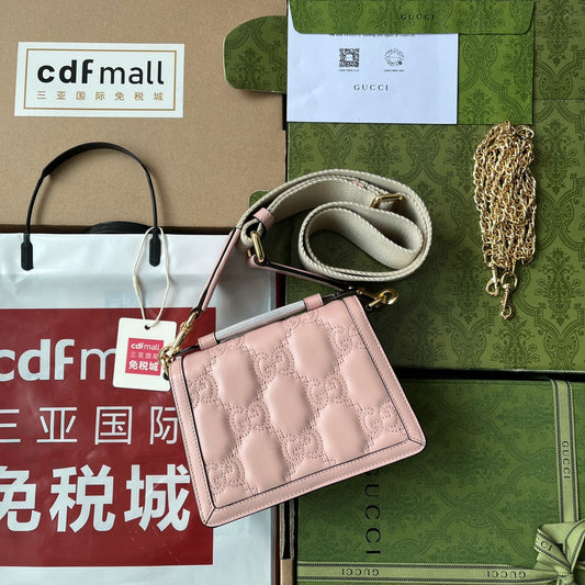 Pronta Entrega – Bolsa Gucci GG matelassê Pequena com Alça Superior
