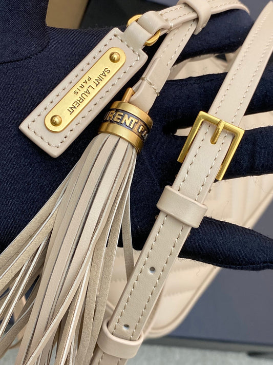 Pronta Entrega – Bolsa Modelo Saint Laurent Tranvesal Lou Off White