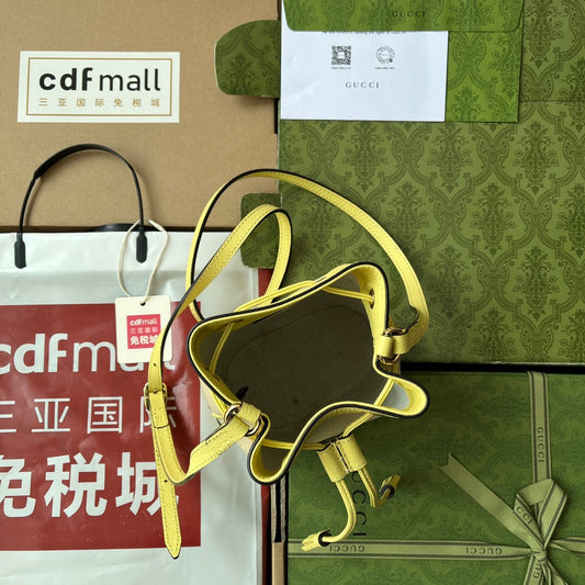 Pronta Entrega – Bolsa Gucci Bucket Ophidia Mini com Duplo G Estampada