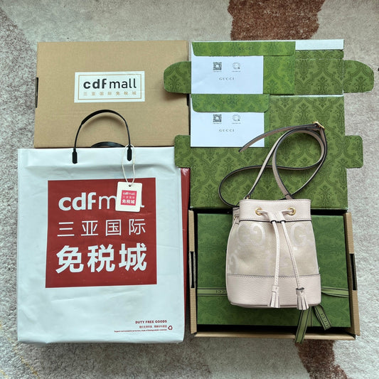 Pronta Entrega – Bolsa Gucci Bucket Ophidia Mini com Duplo G Estampada