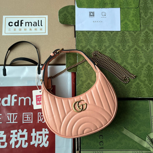 Pronta Entrega – Bolsa Gucci Mini GG Marmont Meia Lua