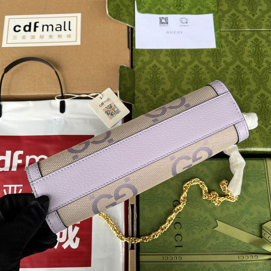 Pronta Entrega – Bolsa Gucci Modelo Ophidia com Double G Pequena de Ombro Estampada