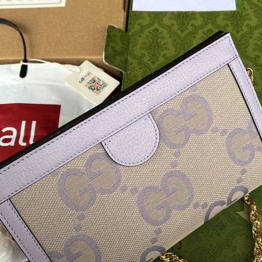 Pronta Entrega – Bolsa Gucci Modelo Ophidia com Double G Pequena de Ombro Estampada