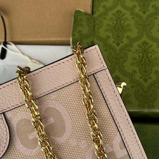 Pronta Entrega – Bolsa Gucci Modelo Ophidia com Double G Pequena de Ombro Estampada