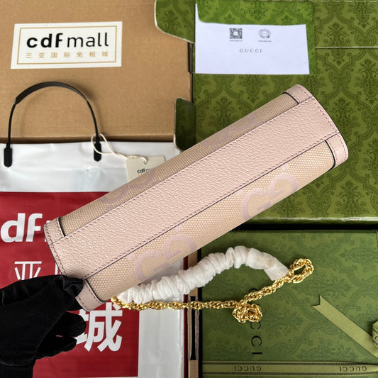 Pronta Entrega – Bolsa Gucci Modelo Ophidia com Double G Pequena de Ombro Estampada