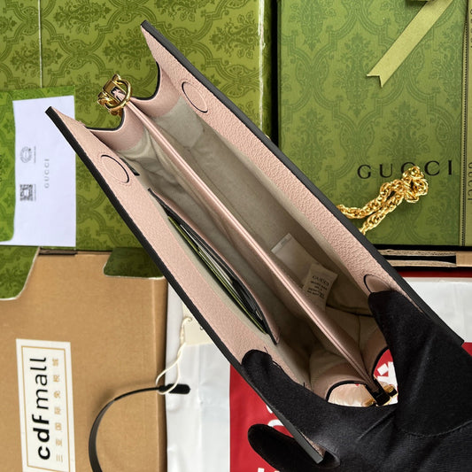 Pronta Entrega – Bolsa Gucci Modelo Ophidia com Double G Pequena de Ombro Estampada