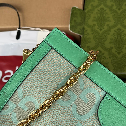Pronta Entrega – Bolsa Gucci Modelo Ophidia com Double G Pequena de Ombro Estampada