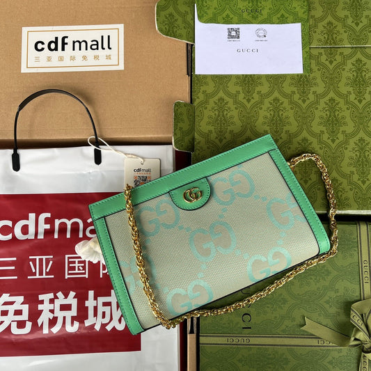 Pronta Entrega – Bolsa Gucci Modelo Ophidia com Double G Pequena de Ombro Estampada
