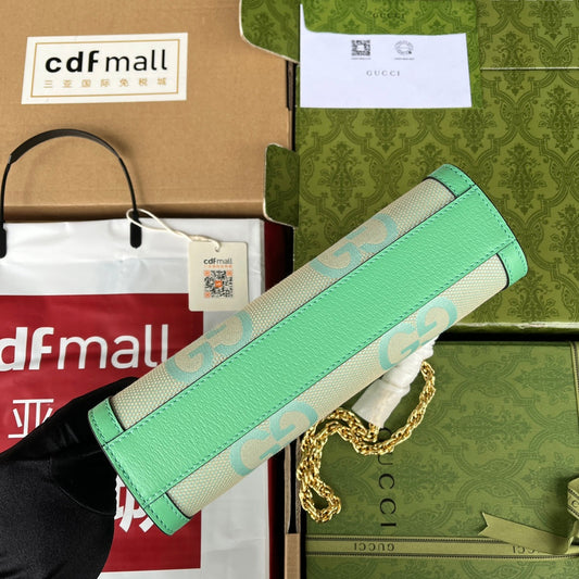Pronta Entrega – Bolsa Gucci Modelo Ophidia com Double G Pequena de Ombro Estampada