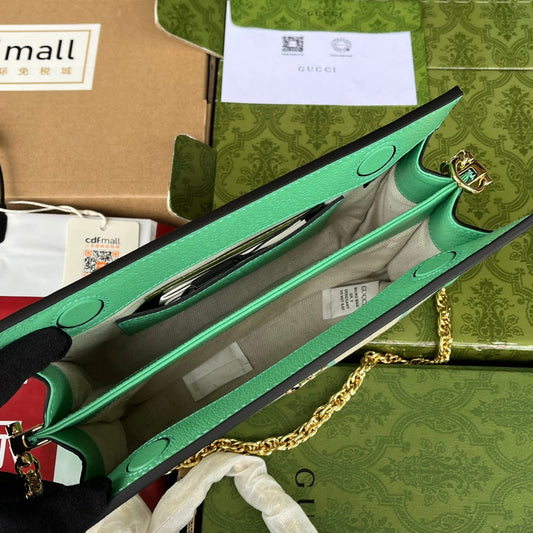 Pronta Entrega – Bolsa Gucci Modelo Ophidia com Double G Pequena de Ombro Estampada