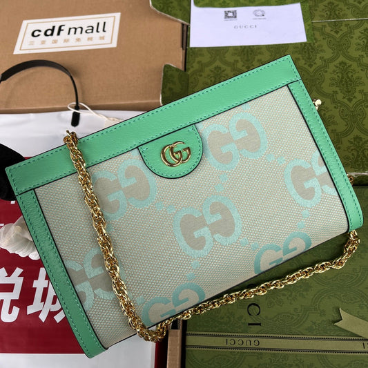 Pronta Entrega – Bolsa Gucci Modelo Ophidia com Double G Pequena de Ombro Estampada