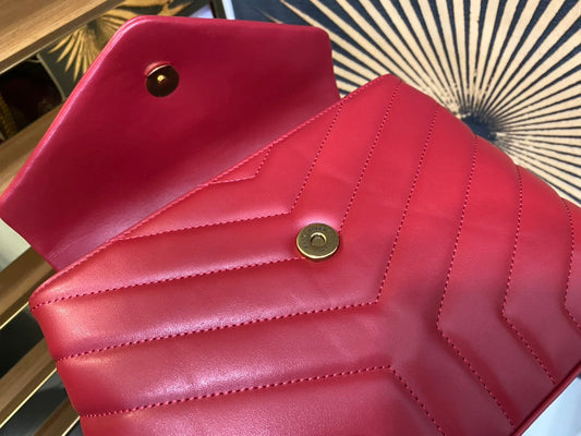Pronta Entrega – Bolsa Modelo Saint Laurent Tranvesal Lou Red