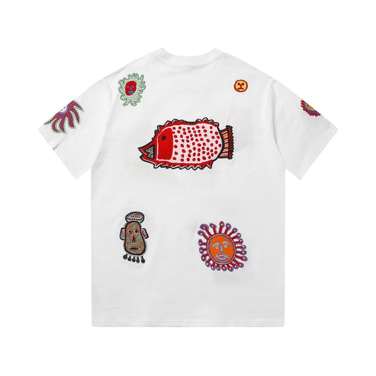 Pronta Entrega – Camiseta Modelo LV x YK Camiseta Bordada Faces