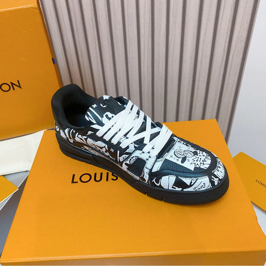 Pronta Entrega – Tênis Modelo LV Trainer Black & White