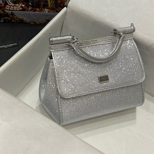 Pronta Entrega – Bolsa Modelo Dolce & Gabbana tiracolo com Cristais Sicily KIM