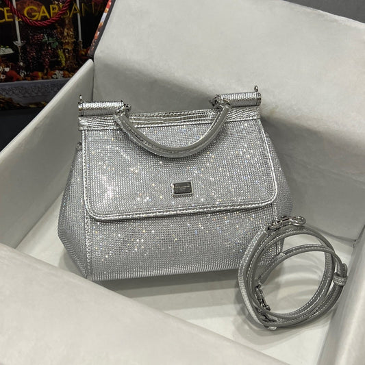 Pronta Entrega – Bolsa Modelo Dolce & Gabbana tiracolo com Cristais Sicily KIM