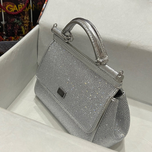 Pronta Entrega – Bolsa Modelo Dolce & Gabbana tiracolo com Cristais Sicily KIM