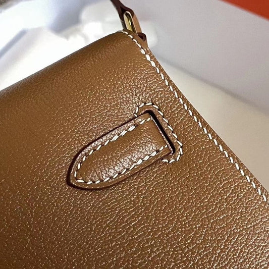 Pronta Entrega – PRONTA-ENTREGA – Bolsa Modelo Hermes Mini Kelly Pochette Preto Epsom Gold Hardware