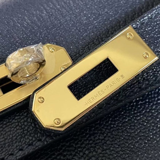 Pronta Entrega – Bolsa Modelo Hermes Mini Kelly Pochette Preto Epsom Gold Hardware