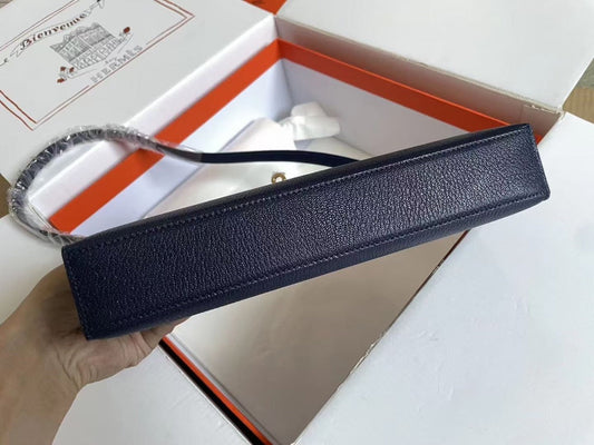 Pronta Entrega – Bolsa Modelo Hermes Mini Kelly Pochette Preto Epsom Gold Hardware