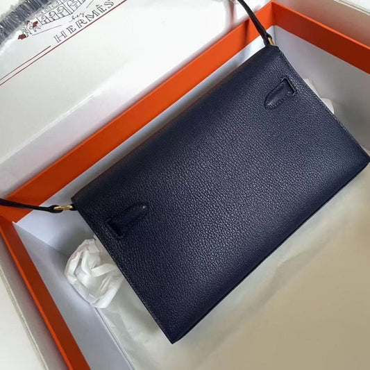 Pronta Entrega – Bolsa Modelo Hermes Mini Kelly Pochette Preto Epsom Gold Hardware
