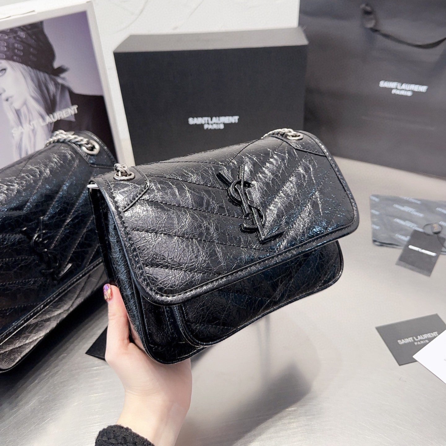 Pronta Entrega – Bolsa Transversal Niki Modelo Saint Laurent