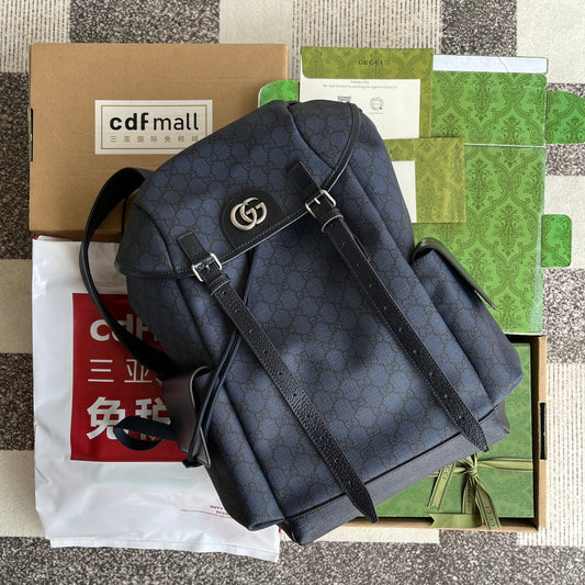 Pronta Entrega – Mochila Ophidia GG Média de Couro