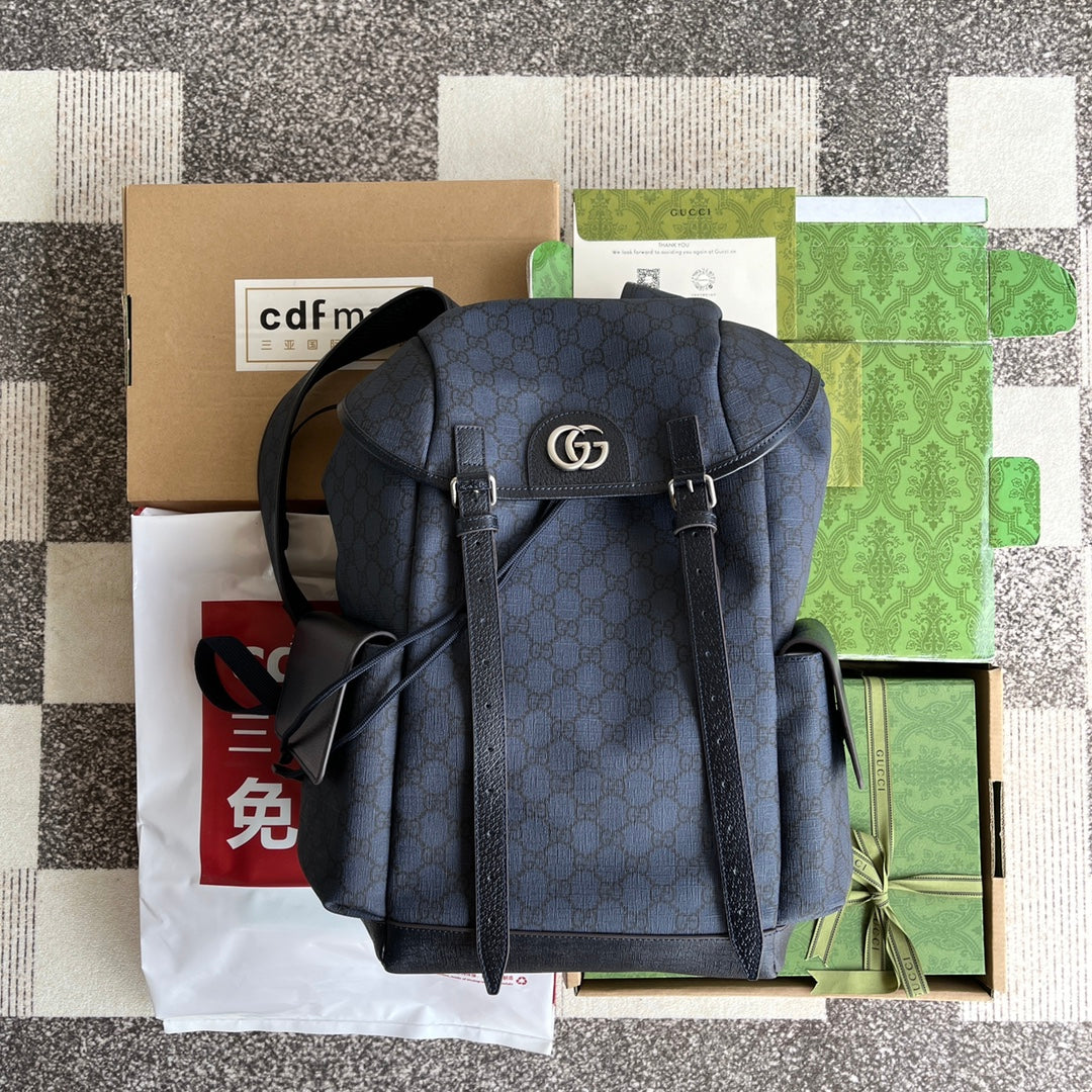 Pronta Entrega – Mochila Ophidia GG Média de Couro