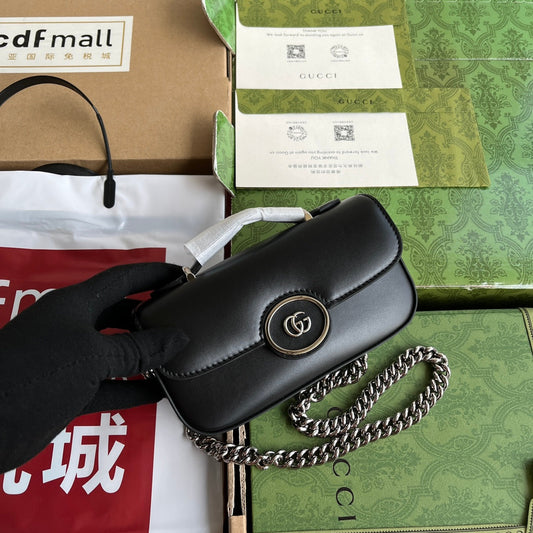 Pronta Entrega – Bolsa Modelo Gucci Petiti Tiracol Mini GG Preto