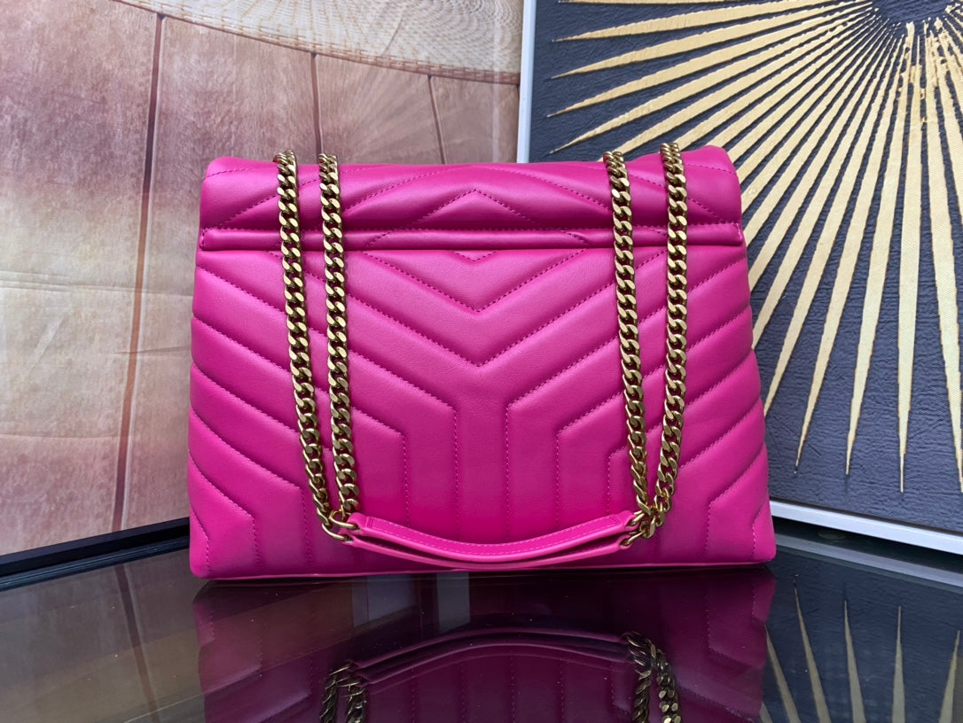 Pronta Entrega – Bolsa Modelo Saint Laurent Tranvesal Lou Pink