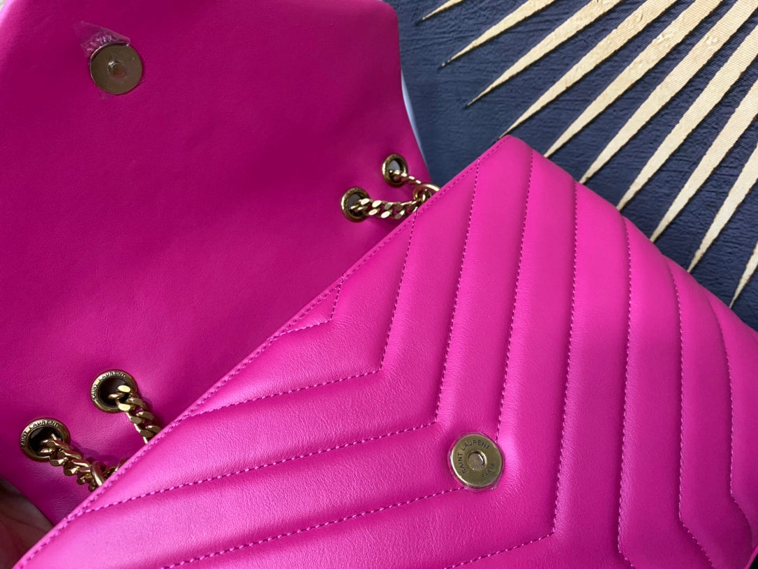 Pronta Entrega – Bolsa Modelo Saint Laurent Tranvesal Lou Pink