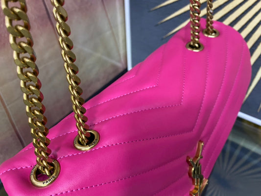 Pronta Entrega – Bolsa Modelo Saint Laurent Tranvesal Lou Pink